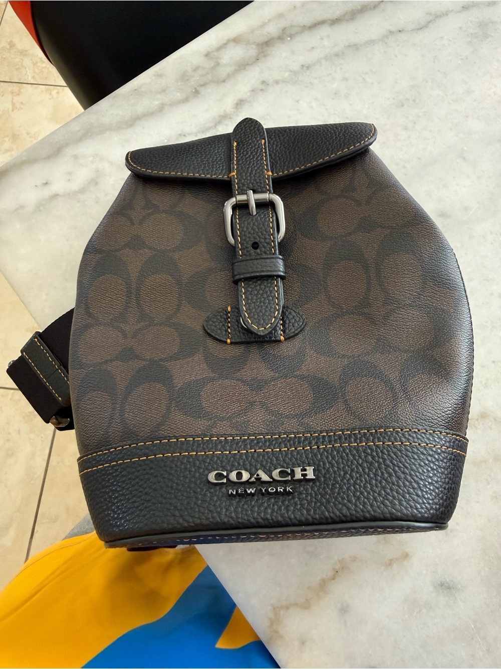 Coach Hudson Small Pack Sling Backpack Signature Canvas CB928